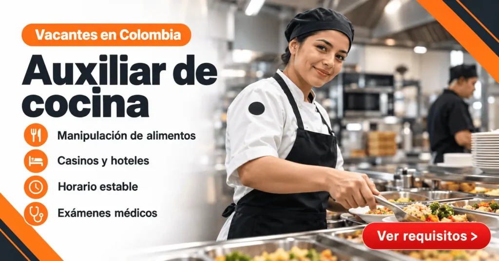 Auxiliar de cocina en casinos y hoteles: requisitos y empresas que contratan